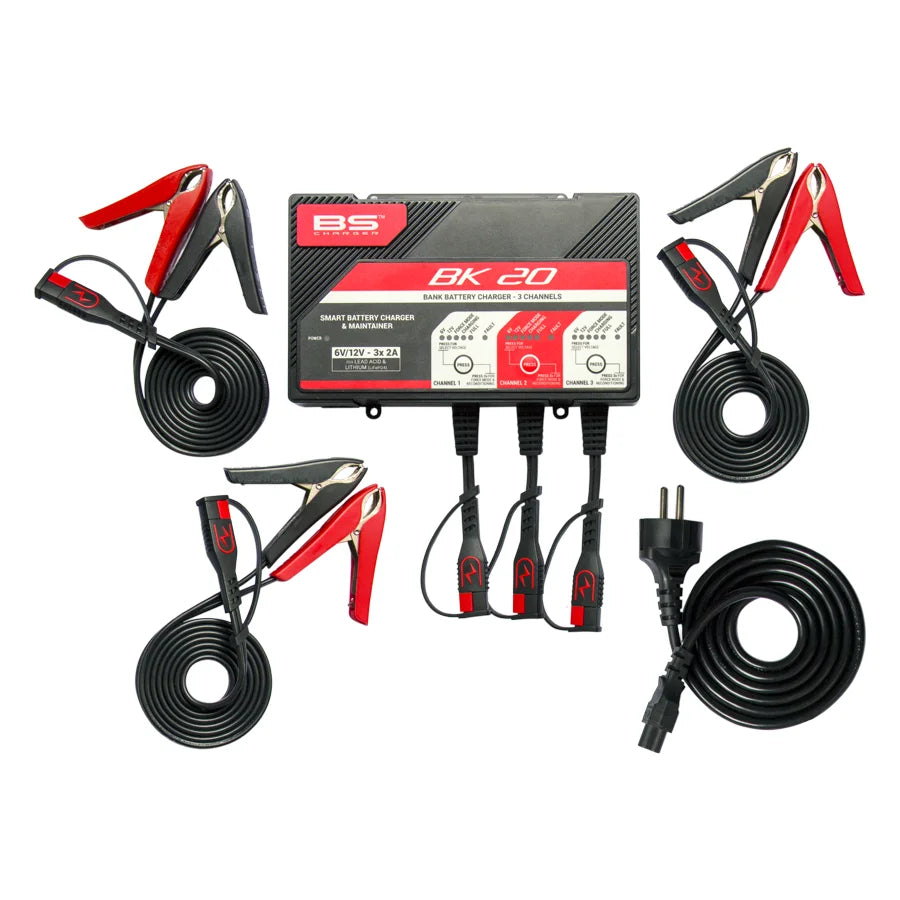 CARGADOR BATERIAS X 3 MODELO BK-20